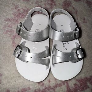 Baby Girl Salt Water Sea Wee Sandals Silver Size 3